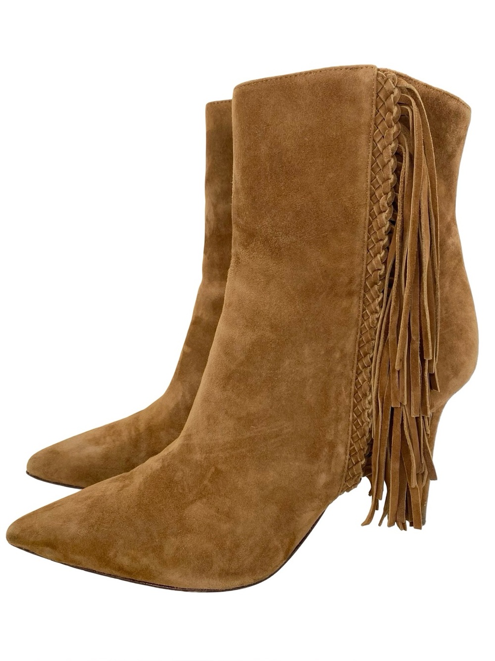 Veronica Beard Nyomi Suede Fringe Stiletto Booties Size 9 Western Boho